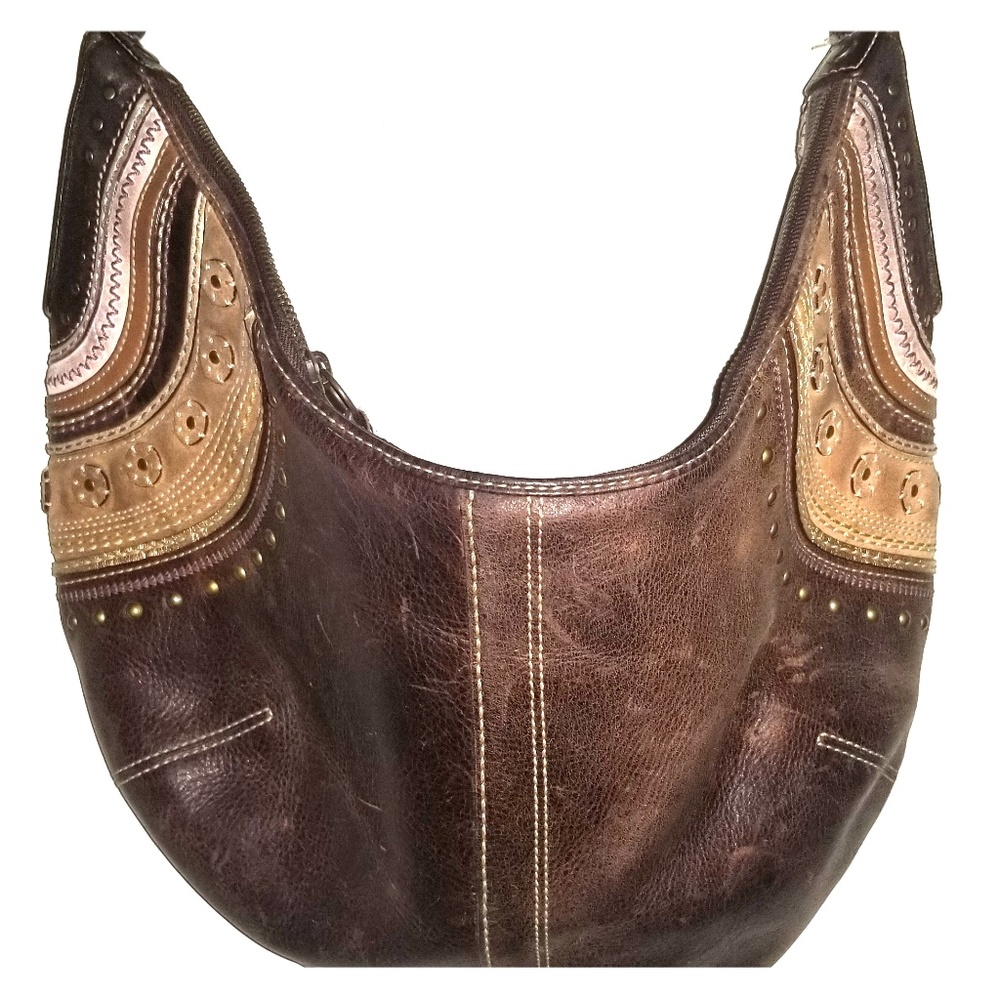 Coach Boho Leather Hobo Chestnut Brown